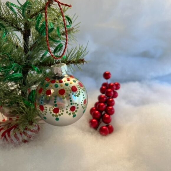 Unique Hand Painted & Sealed Christmas ornament, glass SET of 2 - Picture 2 of 3